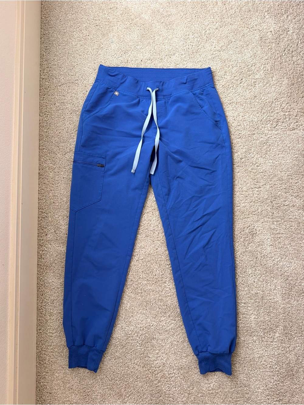 Figs Jogger Pants in Royal Blue with Contrast Drawstring